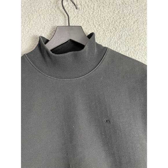 Champion Reverse Weave Black‎ Crewneck Sweatshirt Medium Embroidered Logo - Picture 3 of 8